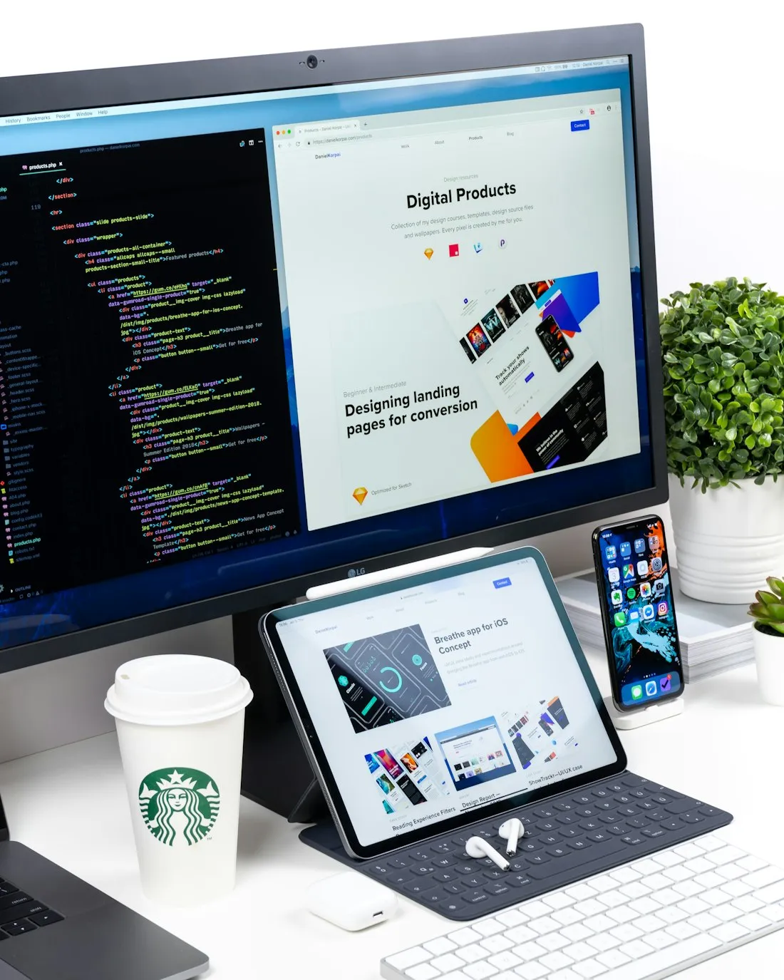 Designer working on a website layout